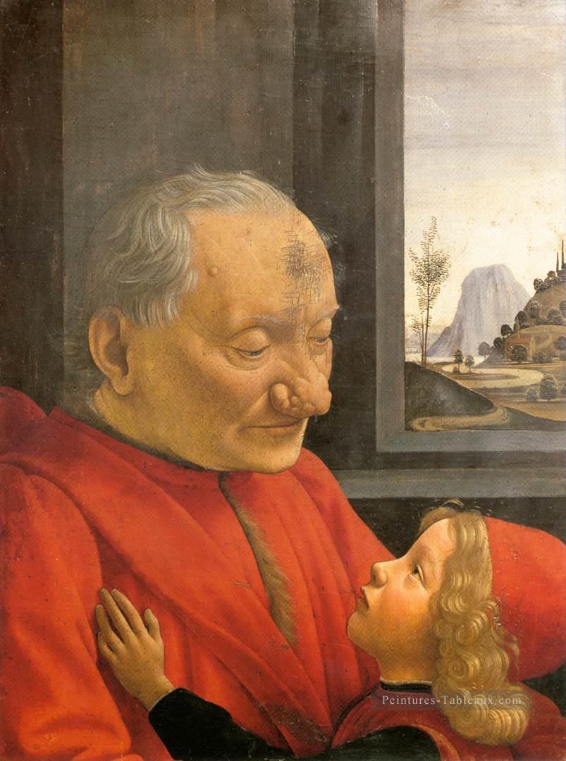 Un vieil homme et son petit fils Renaissance Florence Domenico Ghirlandaio Peintures à l'huile